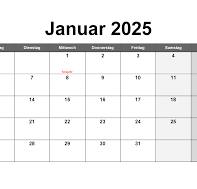 January 2025 calendar